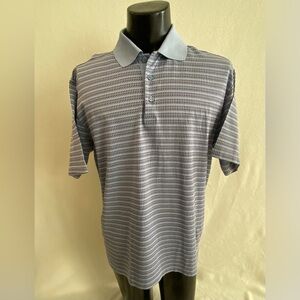 Bugatchi Uomo Shirt Men's Medium Short Sleeve Blue Patterned Egyptian Cotton